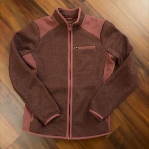 Fabletics Women's Burgundy Knit Fleece‎ Full Zip Jacket Size Small Athletic